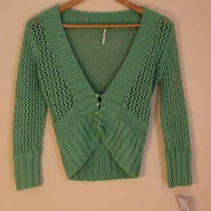Free people open up knitted cardigan /top cropped